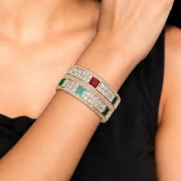 Golden_White_Gold_Plated_Cubic_Zirconia_Gemstone_Bangle_Set_For_Women