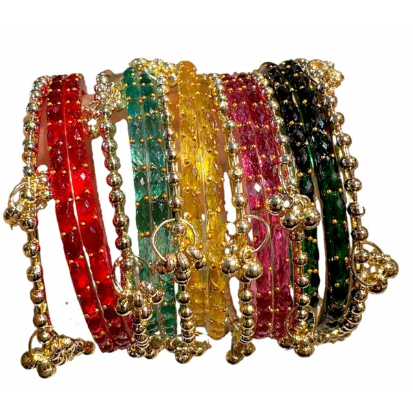 Multicolour_Alloy_Beaded_Golden_Accent_Bangle_Set_For_Women