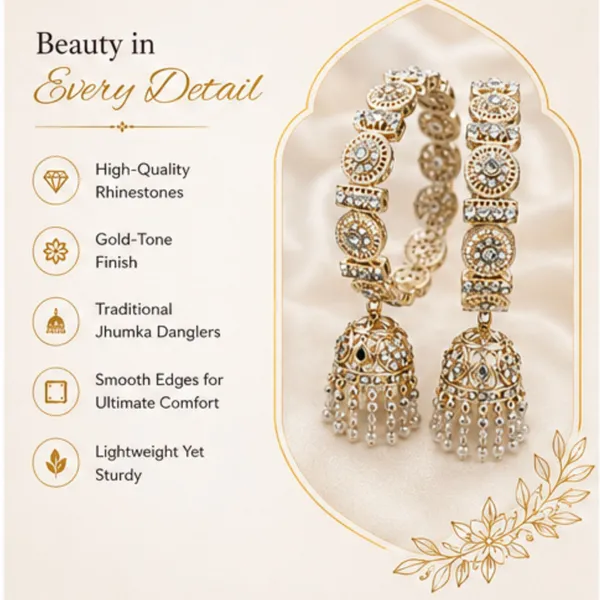 Golden_Alloy_Rhinestone_Pearl_Jhumka_Dangler_Bangle_Set_For_Women