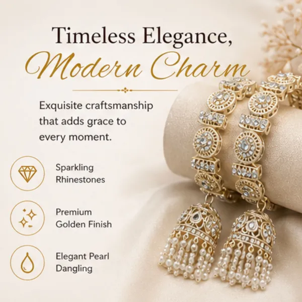 Golden_Alloy_Rhinestone_Pearl_Jhumka_Dangler_Bangle_Set_For_Women