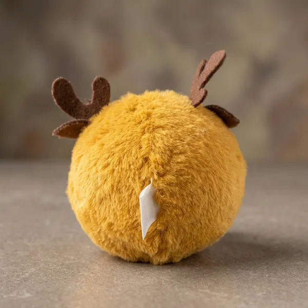 Adorable_Yellow_Reindeer_Plush_Ball_Toy_With_Red_Nose_And_Brown_Antlers