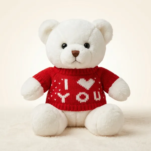 White_Teddy_Bear_With_Red_'I_Love_You'_Sweater_Soft_Plush_Toy