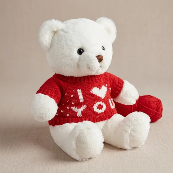 White_Teddy_Bear_With_Red_'I_Love_You'_Sweater_Soft_Plush_Toy