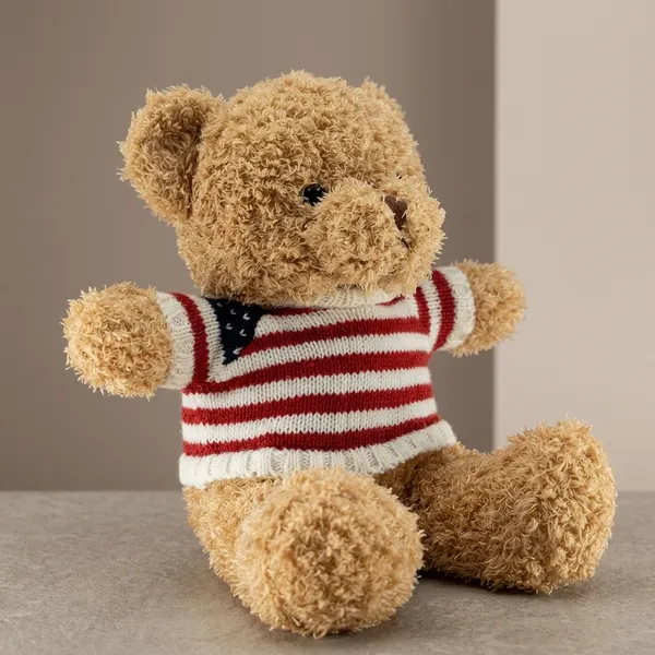 Cute_Teddy_Bear_Soft_Toys_Brown_Bears_In_Striped_And_Shield_Sweaters