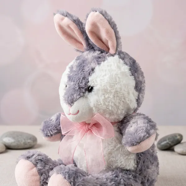 Grey_And_White_Plush_Stuffed_Bunny_Rabbit_Toy_With_Pink_Ribbon