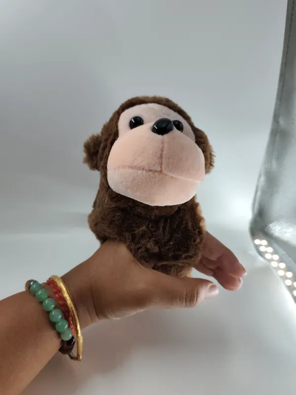 Cute_Monkey_Slap_Band_Plush_Toy_Dark_Brown