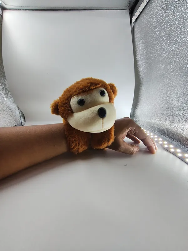 Cute_Monkey_Slap_Band_Plush_Toy_Light_Brown