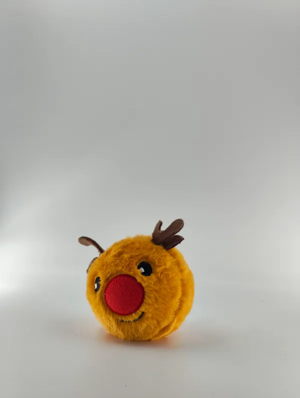 Adorable_Yellow_Reindeer_Plush_Ball_Toy_With_Red_Nose_And_Brown_Antlers