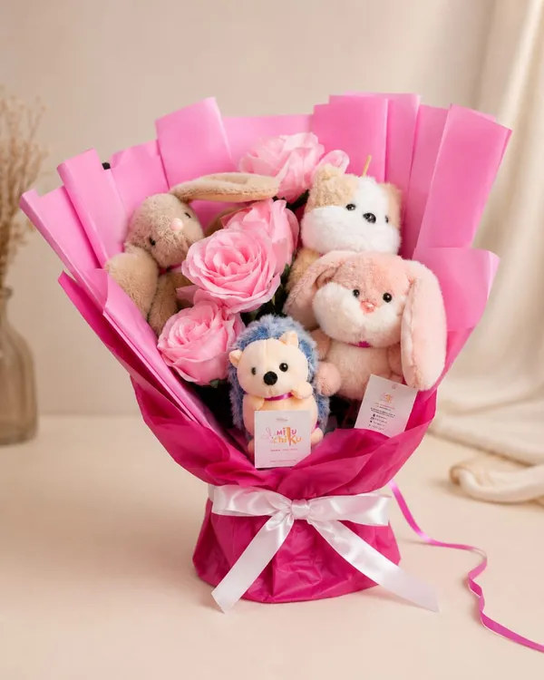MikuChiku_Rakhi_Special_Plush_Bouquet_|_Teddy_&_Rose_Gift_Bouquet_|_Pink_Plush_Teddy_Bouquet_–_Perfect_Gift_for_Rakhi,_Birthday_&_Anniversary