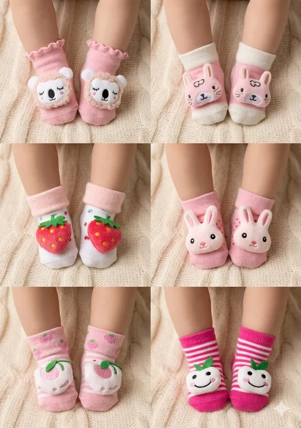 Baby_Socks_Non-Slip_Grips_for_Babies_with_3D_Bear_Grips_Cotton_Infant_Toddler_Ankle_Socks_0-12_Months_(Any_2_Pairs)