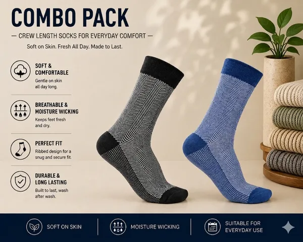 Herringbone_Pattern_Crew_Length_Bamboo_Socks_|_Ultra_Soft,_Anti_Odor,_Breathable,_Anti_Blister_Socks