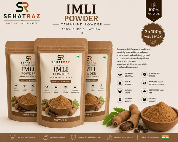 Sehatraz_Pure_Natural_Tamarind_Powder_(Imli_Powder)_-_(100G)