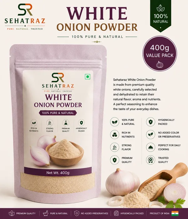 Sehatraz_White_Onion_Powder_-_Pure_Natural_Dehydrated_White_Onion_Powder_(400G)