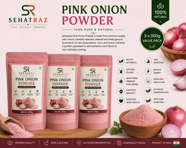 Sehatraz_Pure_Pink_Onion_Powder_-_Dehydrated_Raw_Onion_Powder_3X300G