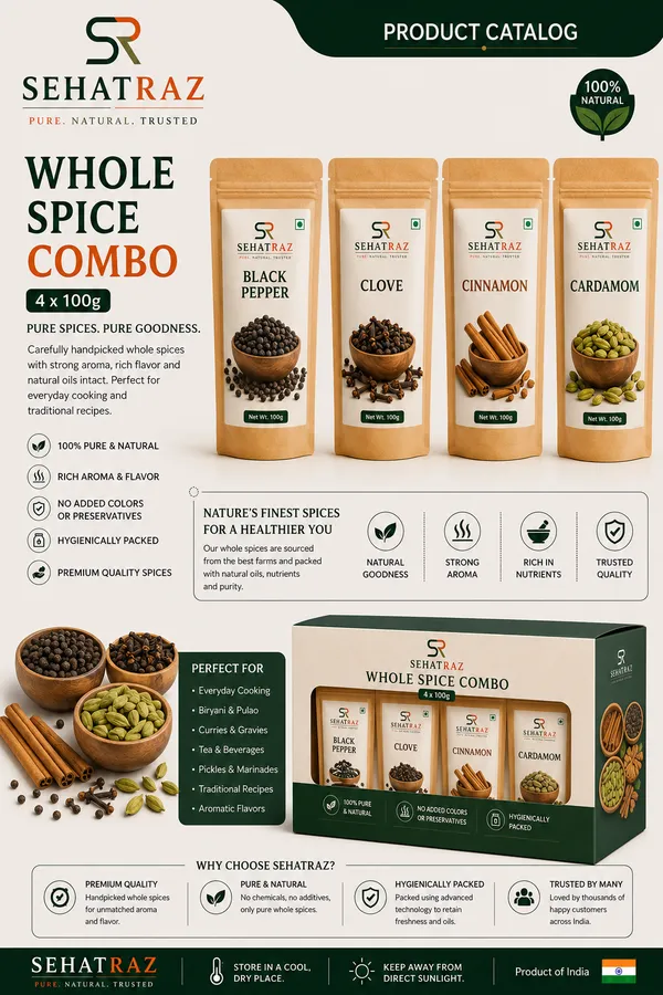 Sehatraz_Whole_Spice_Combo_-_W1_Black_Pepper,_Clove,_Cinnamon_&_Cardamom_(4_X_100G)