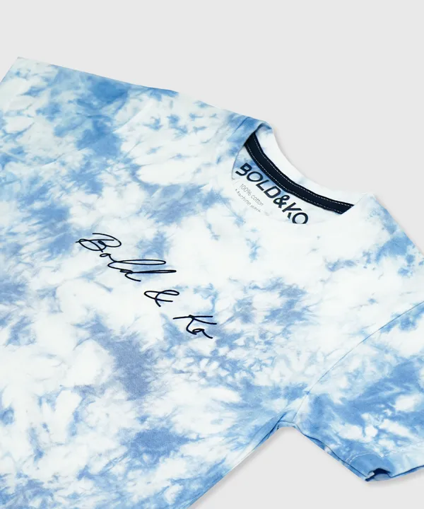 BOLD&KO_Tie_dye_T-shirt_In_Blue