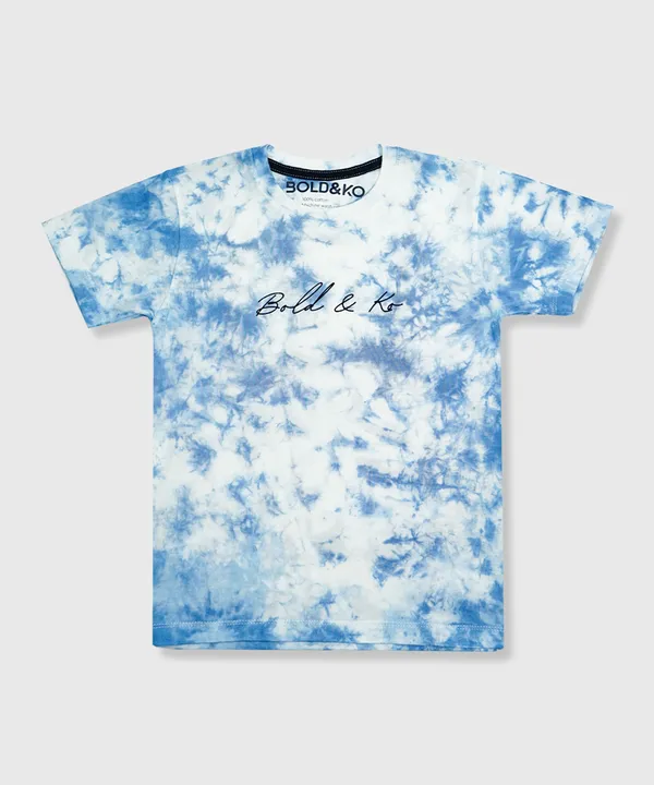 BOLD&KO_Tie_dye_T-shirt_In_Blue