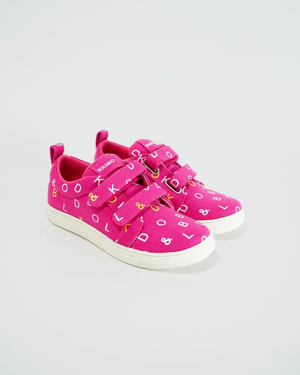 BOLD&KO_Younger_Kids_Signature_Print_Shoes_In_Pink