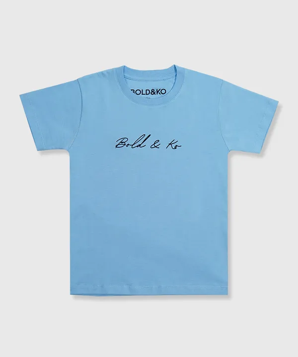 BOLD&KO_T-shirt_with_flocked_logo_In_sky_blue