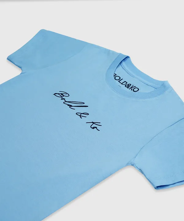 BOLD&KO_T-shirt_with_flocked_logo_In_sky_blue