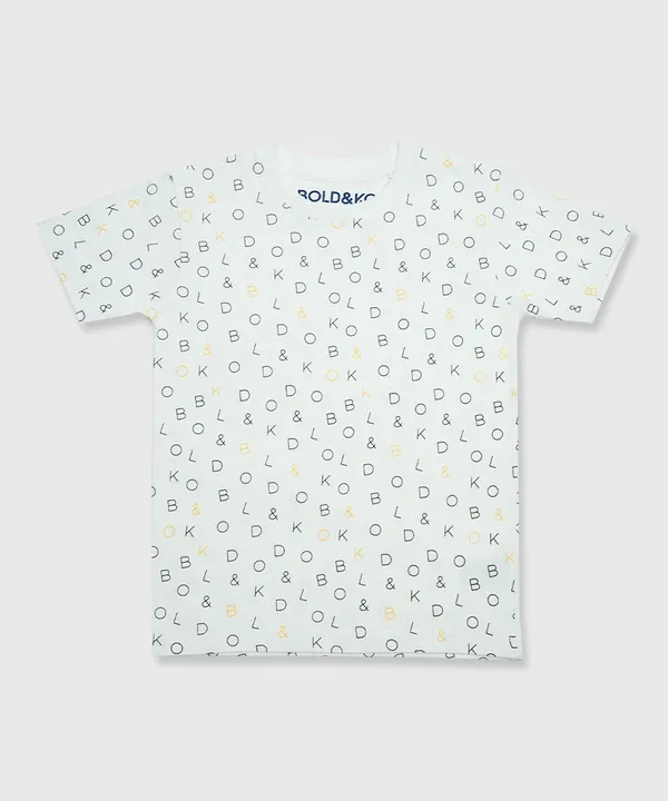 BOLD&KO_Signature_Full_Print_Shorts_In_White
