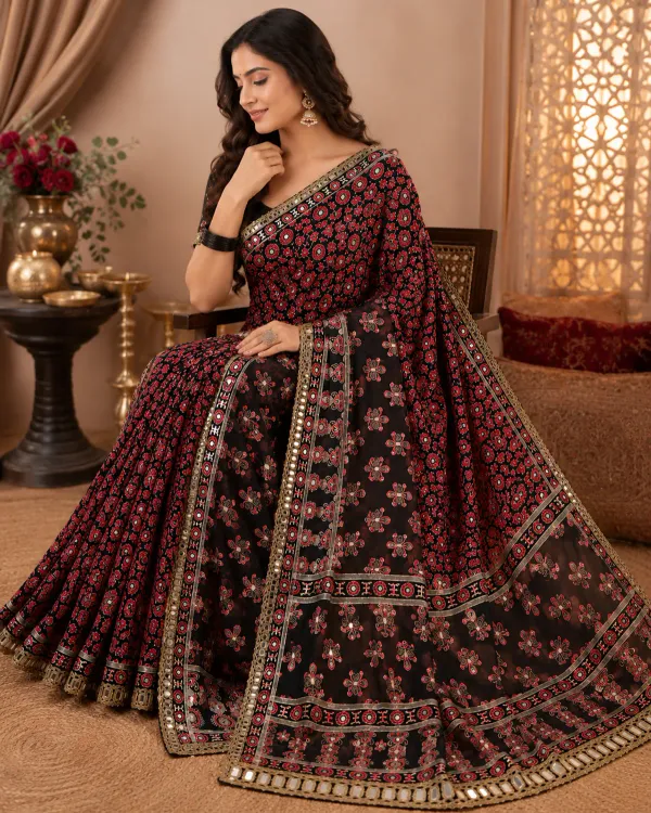 Women's_Black_Ajrakh_Printed_Saree_with_Tiki_Embroidery_Work