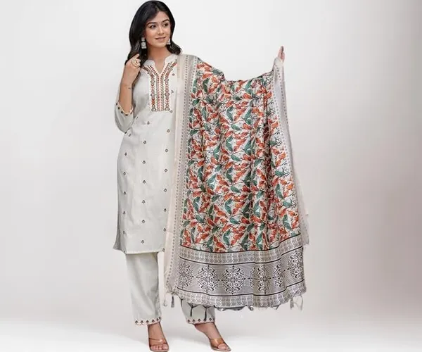 NITYA_ENTERPRISESWomen's_Cotton_Embroidered_Straight_Kurti_With_Pant_and_Dupatta_Set
