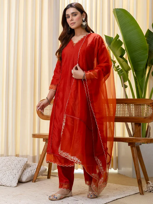 Sukoon_Rust_Embroidred_Kurta_Sets_with_Sequins_Work_Women_Suits