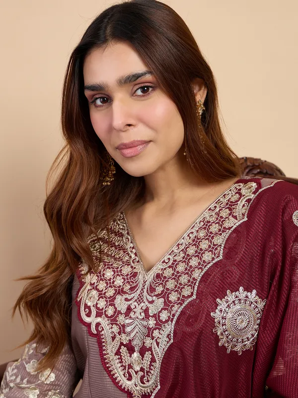 Women's_Grey_Festive_Embroidered_A-Line_Kurta_Set