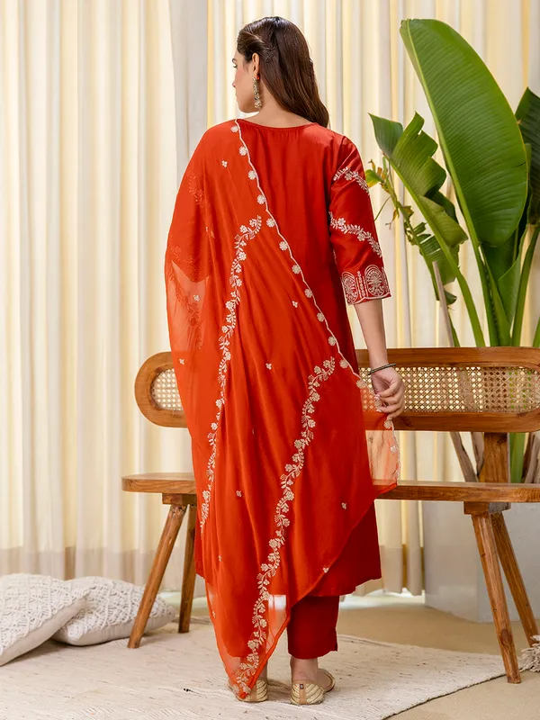 Rust_Embroidred_Kurta_Sets_with_Sequins_Work_Women_Suits