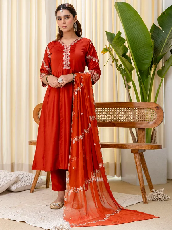 Rust_Embroidred_Kurta_Sets_with_Sequins_Work_Women_Suits