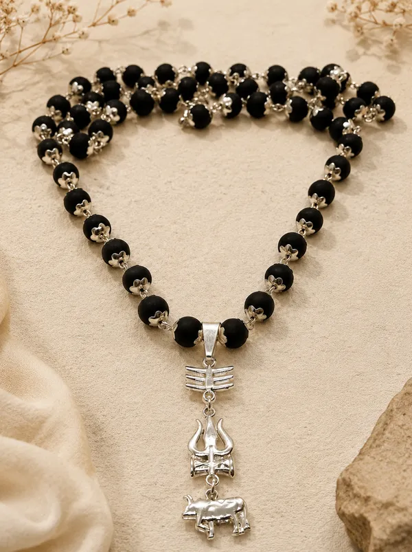 Black_Karanguli_Mala_White_Metal_Cap_Trishul_and_Nandi_Pendant