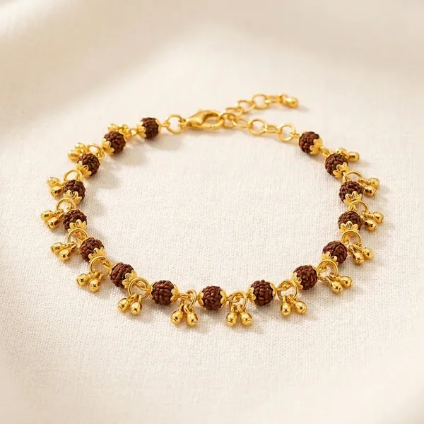Gold_Plated_Rudraksha_Bead_Bracelet_For_Women