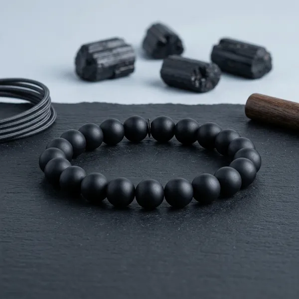 Black_Tourmaline_Beaded_Stretch_Bracelet