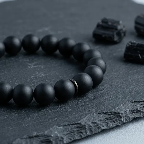 Black_Tourmaline_Beaded_Stretch_Bracelet