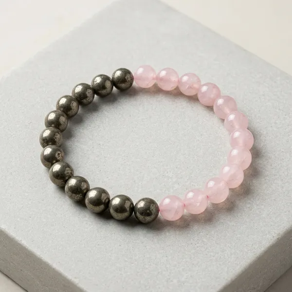 Rose_Quartz_And_Golden_Pyrite_Beaded_Stretch_Bracelet