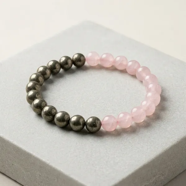Rose_Quartz_And_Golden_Pyrite_Beaded_Stretch_Bracelet