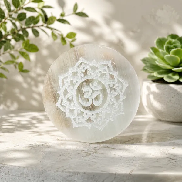 Selenite_Om_Charging_Plate