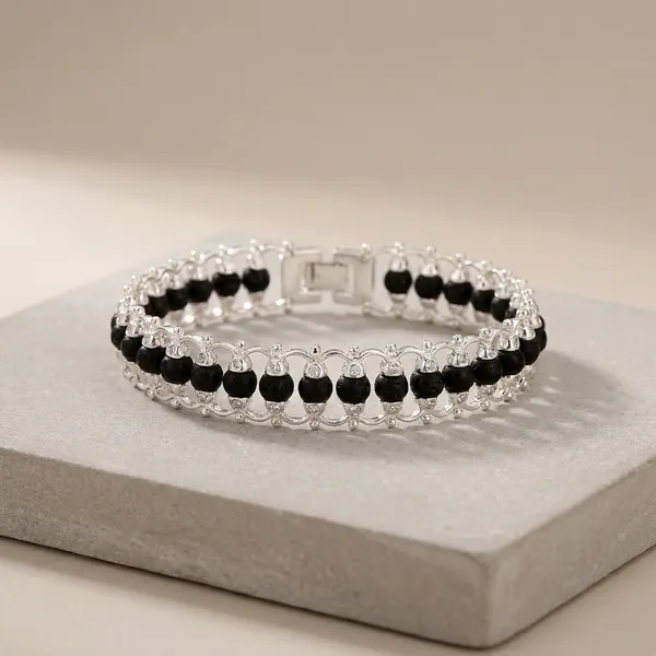 Karanguli_Silver_Beaded_Chain_Bracelet