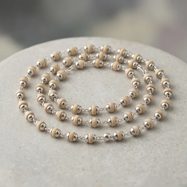 Tulsi_Ji_Silver_Tone_Beaded_Chain_Necklace