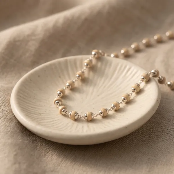 Tulsi_Ji_Silver_Tone_Beaded_Chain_Necklace
