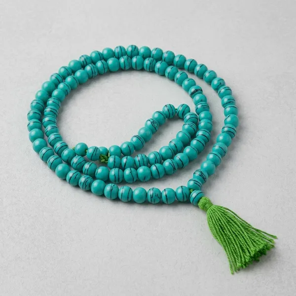 Turquoise_Beaded_Prayer_Mala_with_Green_Tassel
