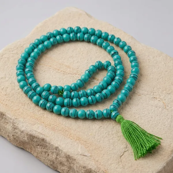 Turquoise_Beaded_Prayer_Mala_with_Green_Tassel