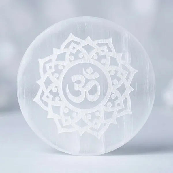 Selenite_Om_Charging_Plate