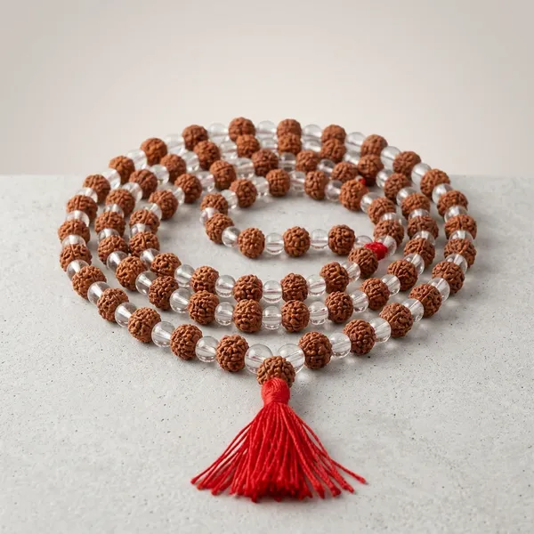 Rudraksha_Crystal_Bead_Mala_with_Red_Tassel