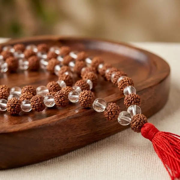 Rudraksha_Crystal_Bead_Mala_with_Red_Tassel