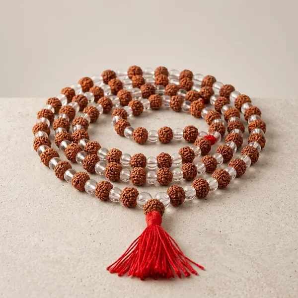 Rudraksha_Crystal_Bead_Mala_with_Red_Tassel