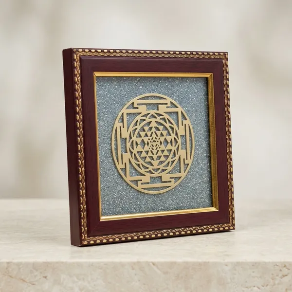 Sri_Yantra_Golden_Pyrite__Framed_Wall_Decor_with_Maroon_B