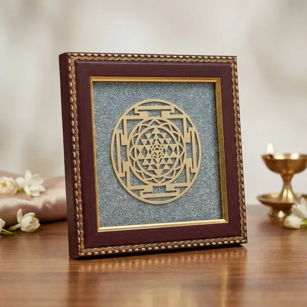 Sri_Yantra_Golden_Pyrite__Framed_Wall_Decor_with_Maroon_B