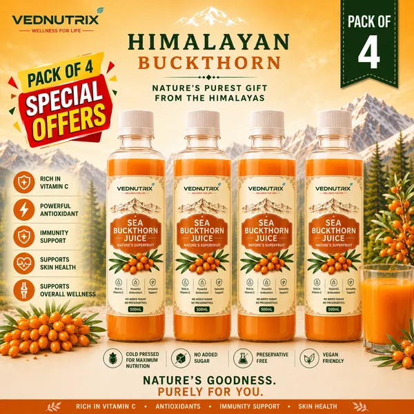 PACK_OF_4_Vednutrix_Sea_Buckthorn_Pulp_Juice_2000ml_Rich_In_Vitamin_C_Omega_3,_6,_7_&_9_Antioxidant-Rich_Himalayan_Superfruit_Drink